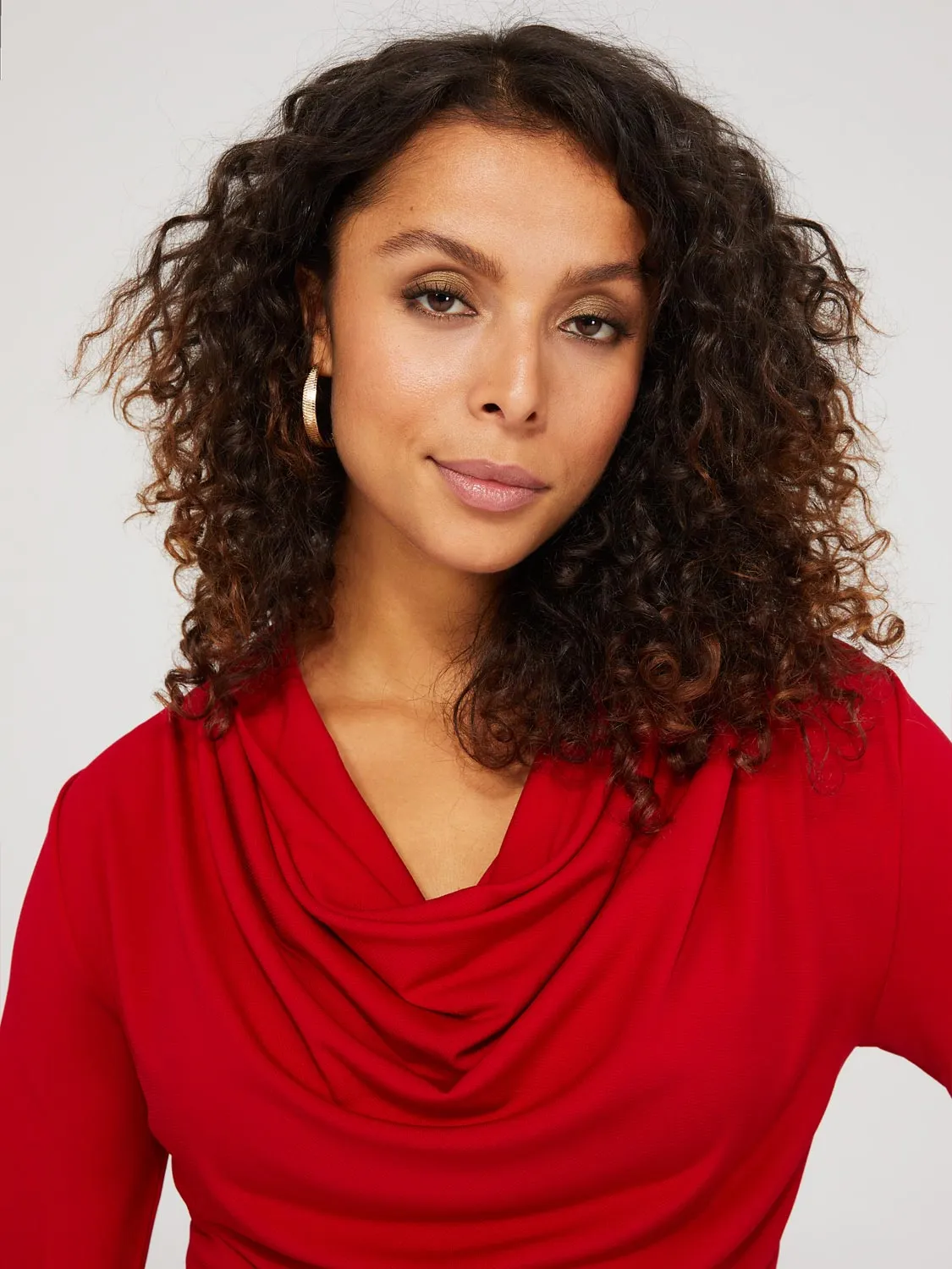 Cowl Neck Top With Pleat Details sold by Suzy Shier product image thumbnail 3