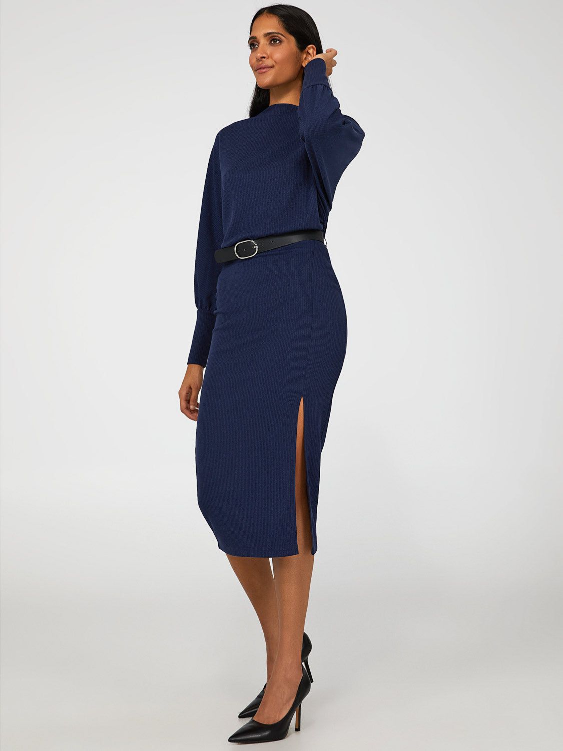 Boat Neck Dolman Sleeve Midi Dress sold by Suzy Shier product image thumbnail 3