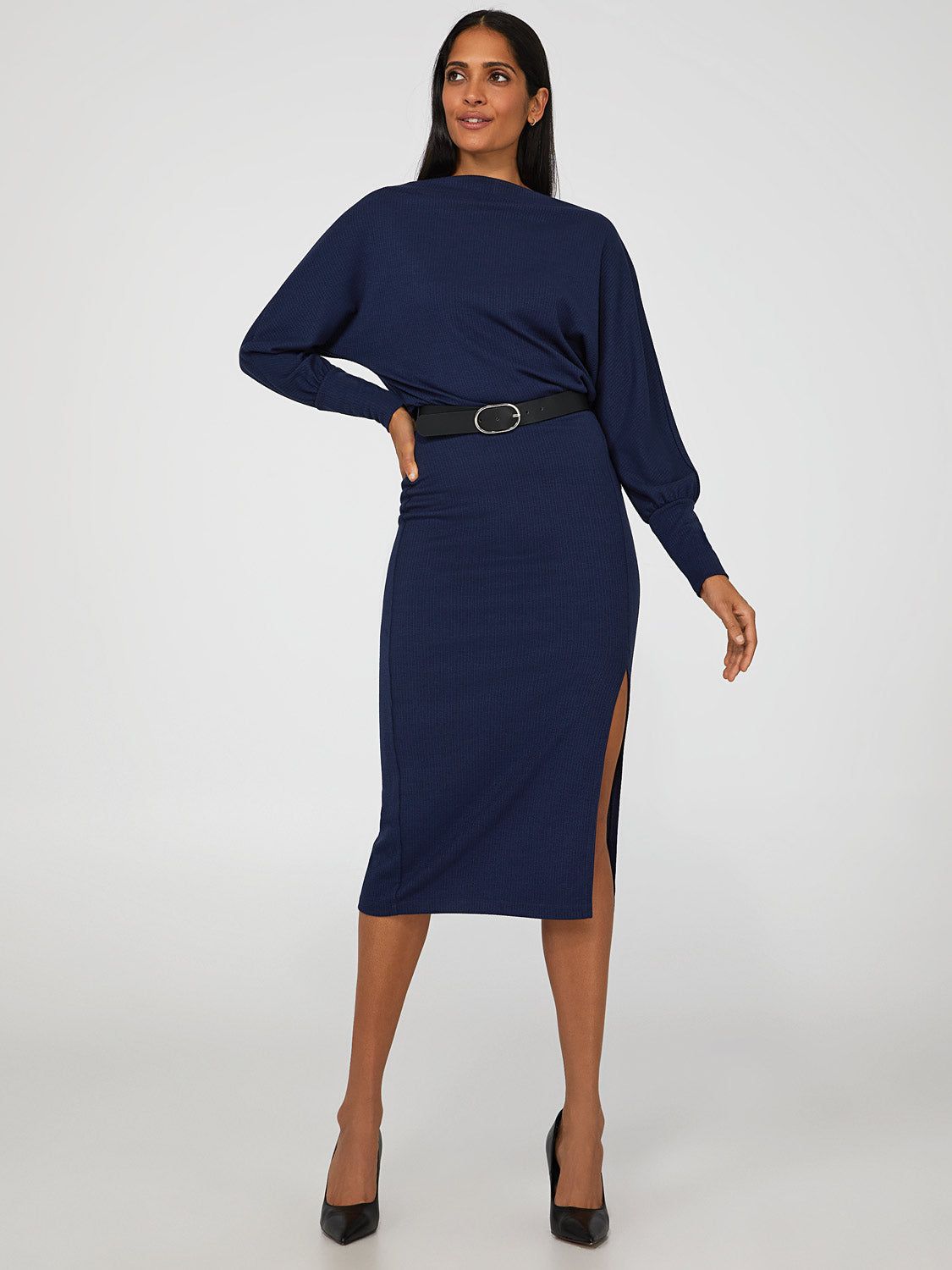 Boat Neck Dolman Sleeve Midi Dress sold by Suzy Shier