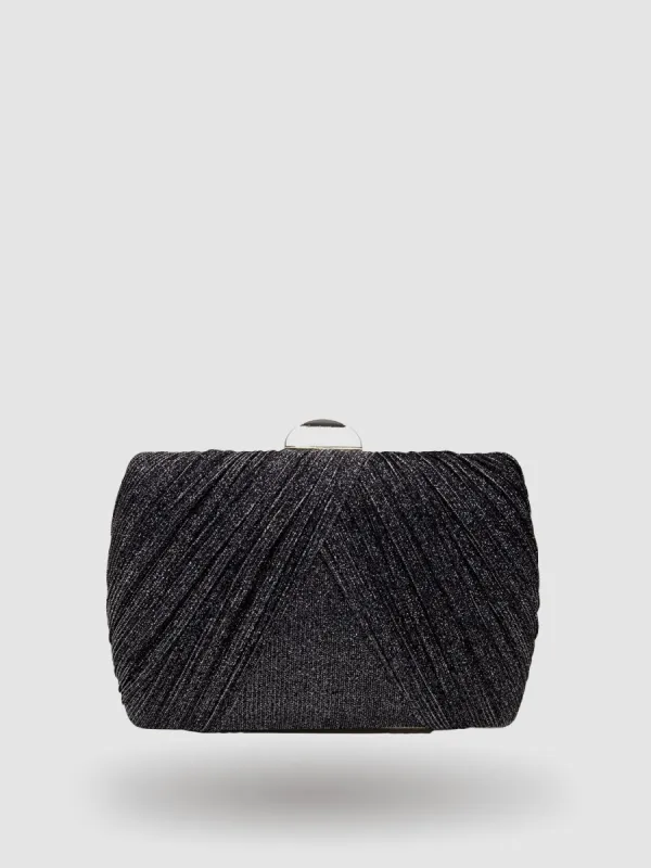 Pleated Glitter Minaudiere sold by Suzy Shier