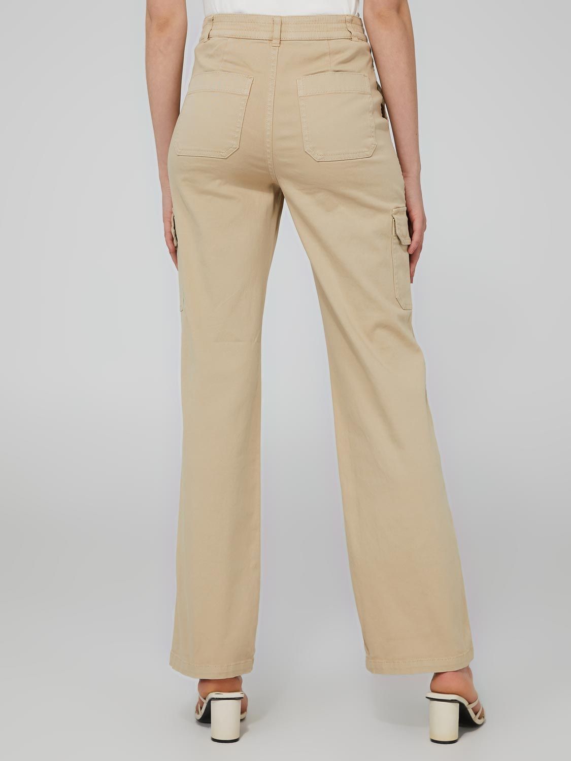High-Rise Straight Leg Twill Pants With Cargo Pockets sold by Suzy Shier product image thumbnail 4