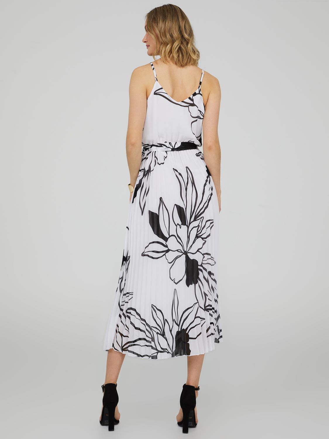 Printed Chiffon V-Neck Dress With Pleated Skirt, The Lauren Dress sold by Suzy Shier product image thumbnail 5