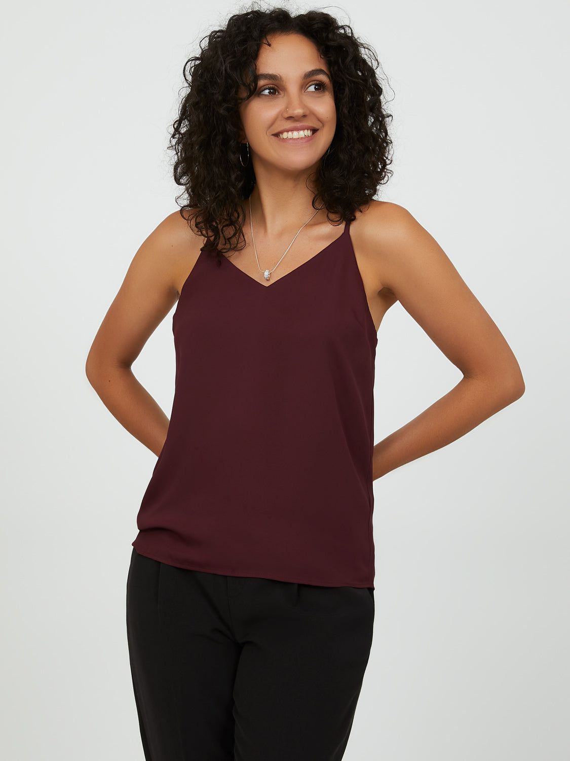 Adjustable Spaghetti Strap Chiffon Camisole sold by Suzy Shier