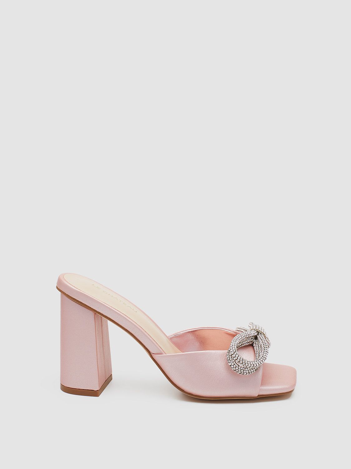 Square Toe Block Heel Slide With Jewelled Bow sold by Suzy Shier product image thumbnail 5