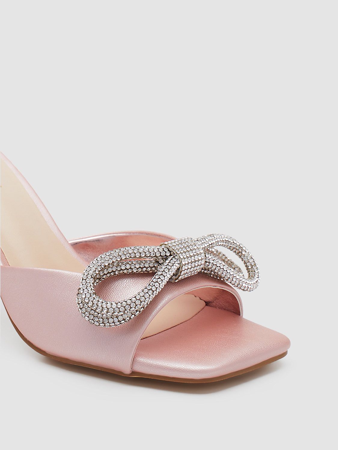 Square Toe Block Heel Slide With Jewelled Bow sold by Suzy Shier product image thumbnail 7