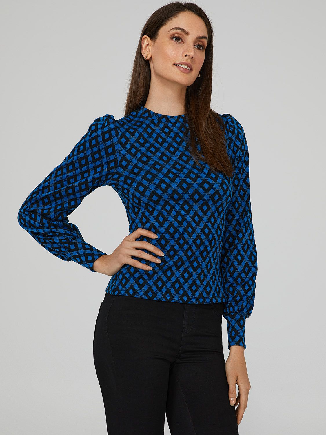 Puff Sleeve Keyhole Back Top sold by Suzy Shier product image thumbnail 2