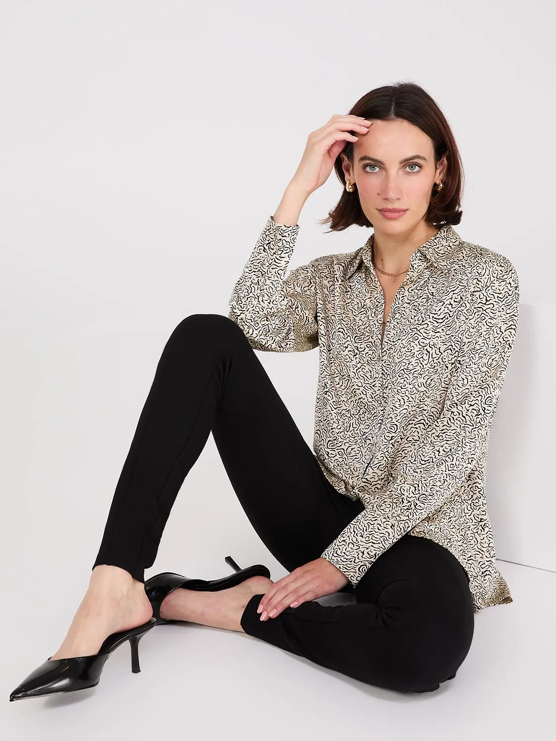 Abstract Print Satin Tunic Blouse sold by Suzy Shier product image thumbnail 2