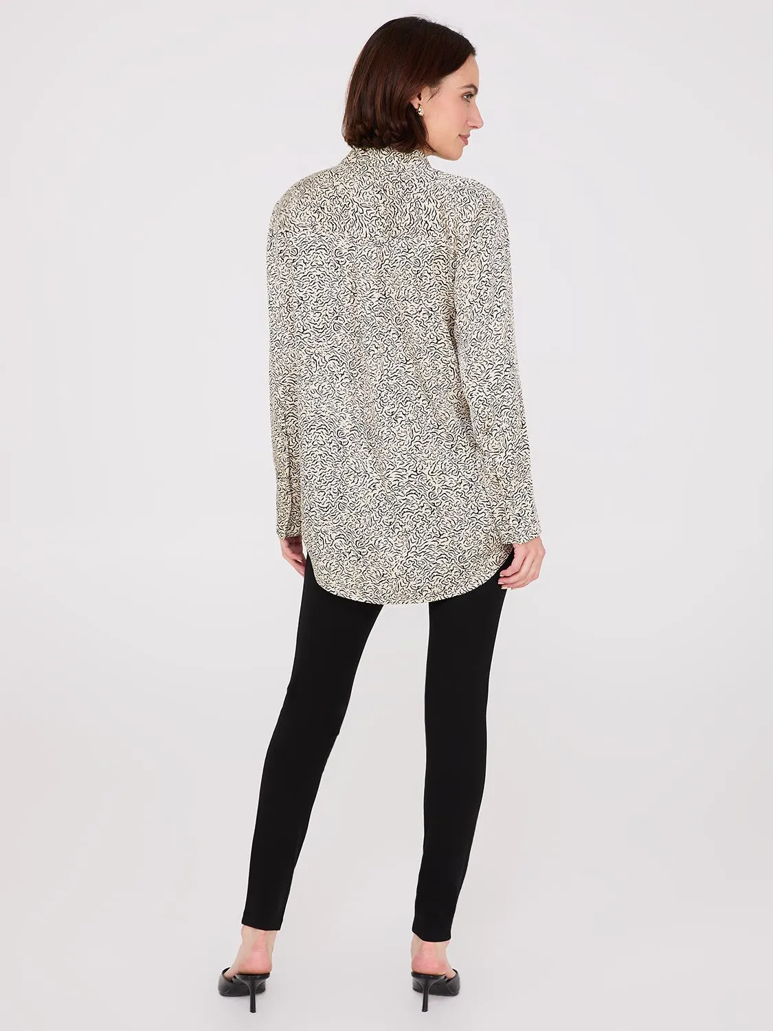 Abstract Print Satin Tunic Blouse sold by Suzy Shier product image thumbnail 4