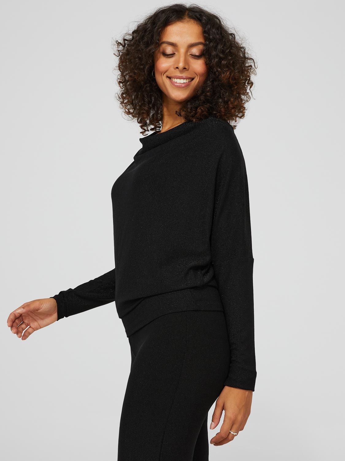 Glitter Dolman Sleeve Cowl Neck Top sold by Suzy Shier product image thumbnail 2