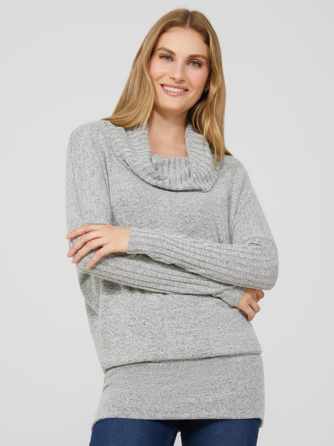 Cowl Neck Dolman Sleeve Tunic Top sold by Suzy Shier product image thumbnail 3