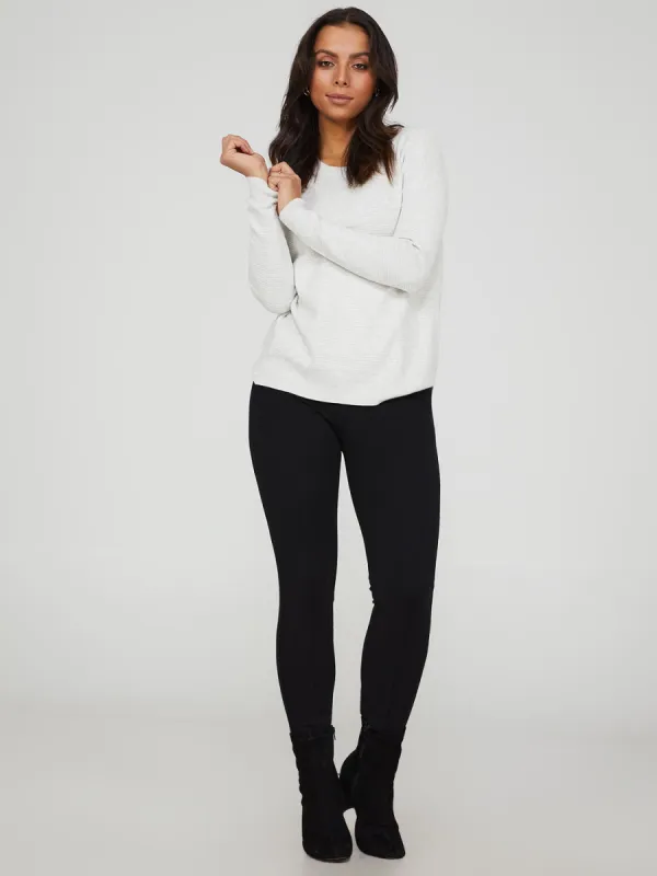 High-Waisted Pintuck Skinny Pants With Zipper Details sold by Suzy Shier