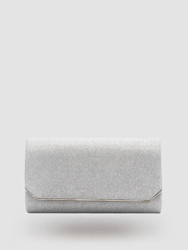 Glitter Mesh Geometric Flapover Bag sold by Suzy Shier