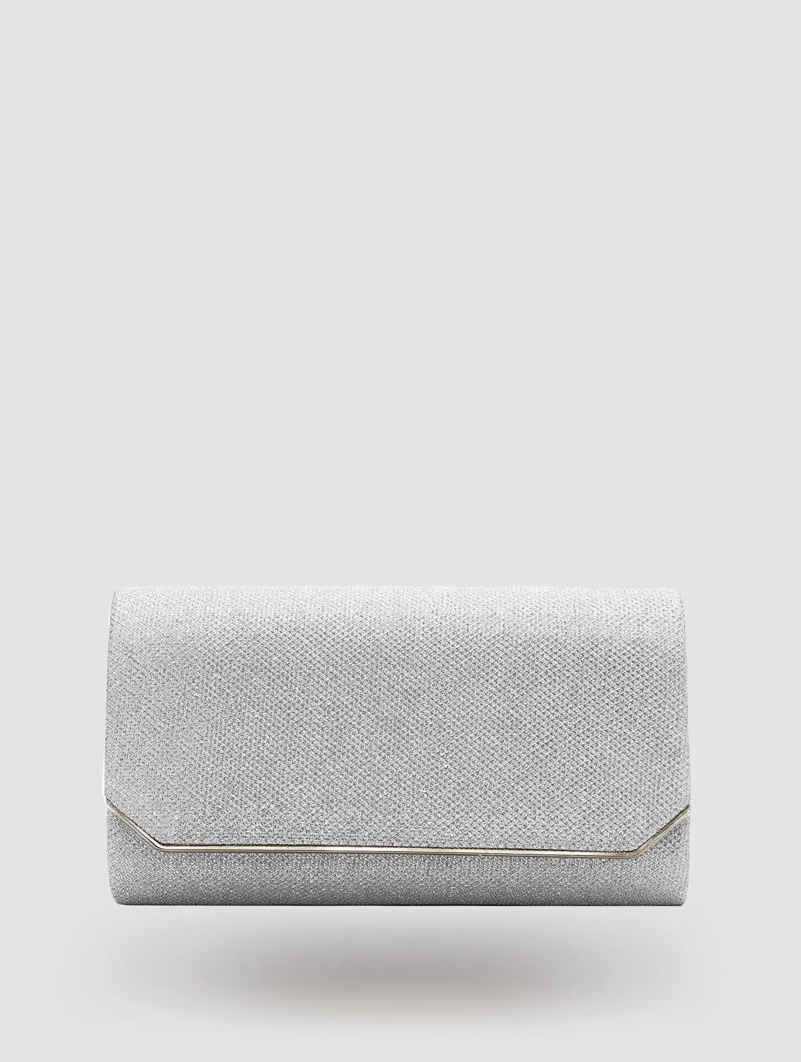 Glitter Mesh Geometric Flapover Bag sold by Suzy Shier