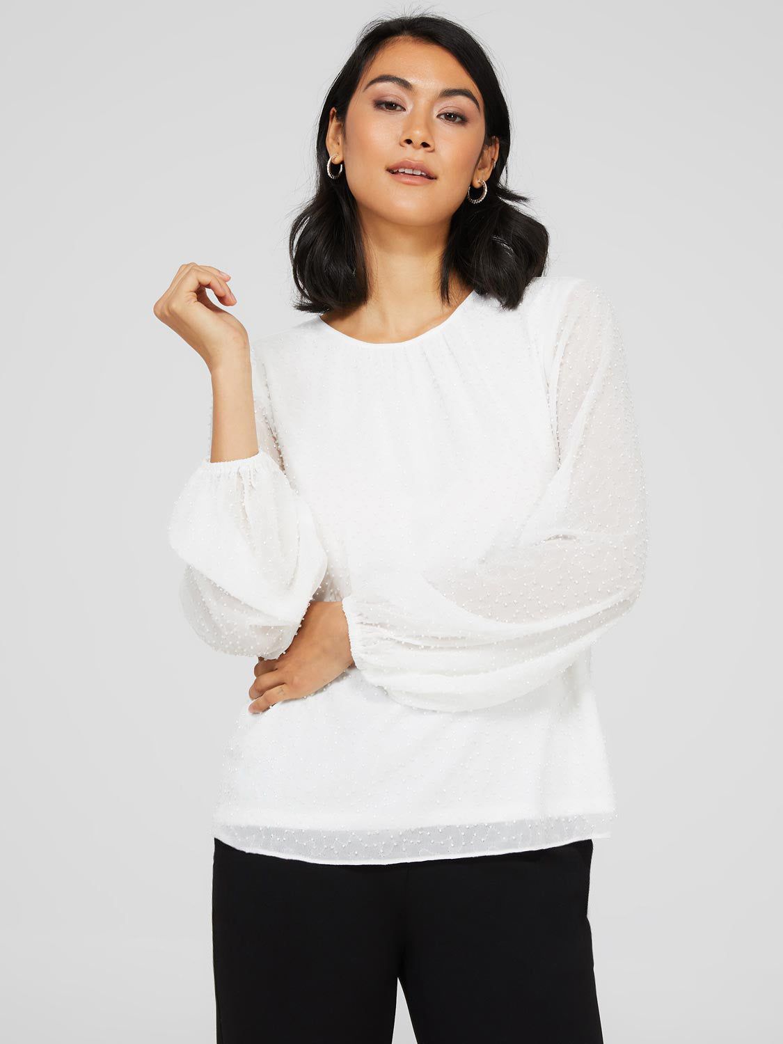 Beaded Chiffon Blouse sold by Suzy Shier