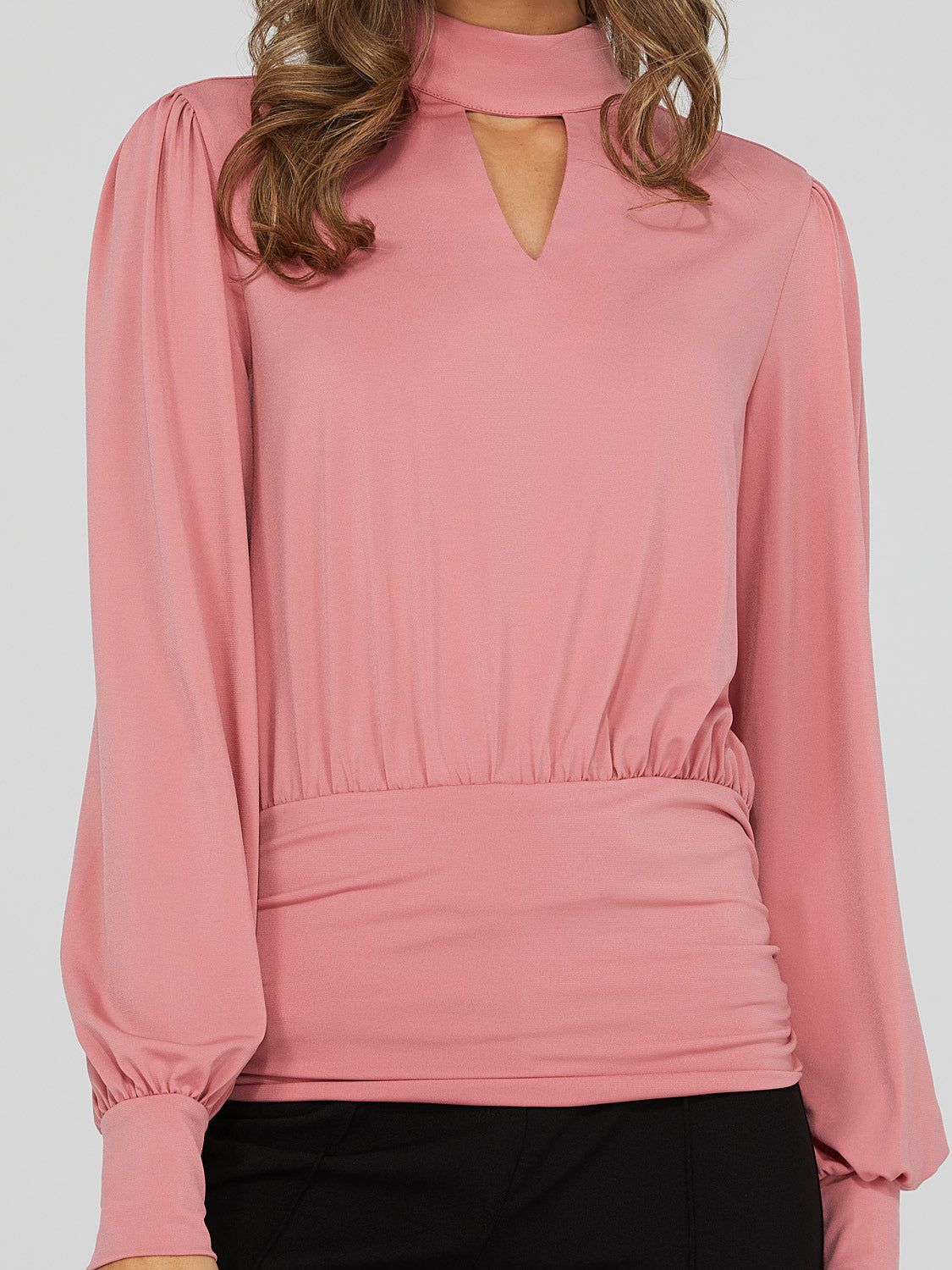 Keyhole Front Mock Neck Top sold by Suzy Shier product image thumbnail 5