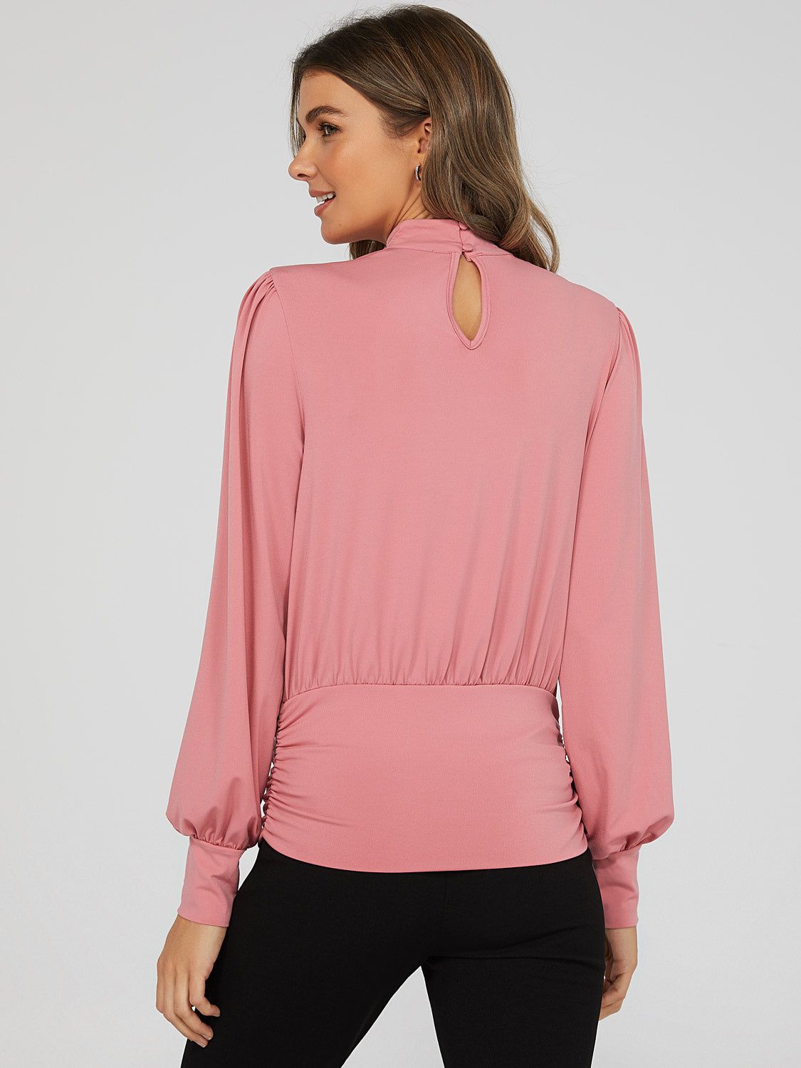 Keyhole Front Mock Neck Top sold by Suzy Shier product image thumbnail 4