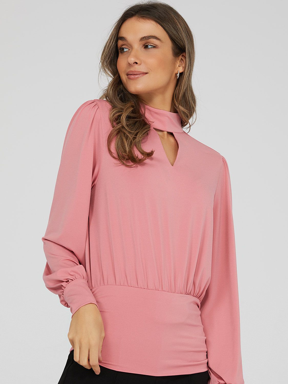 Keyhole Front Mock Neck Top sold by Suzy Shier product image thumbnail 2