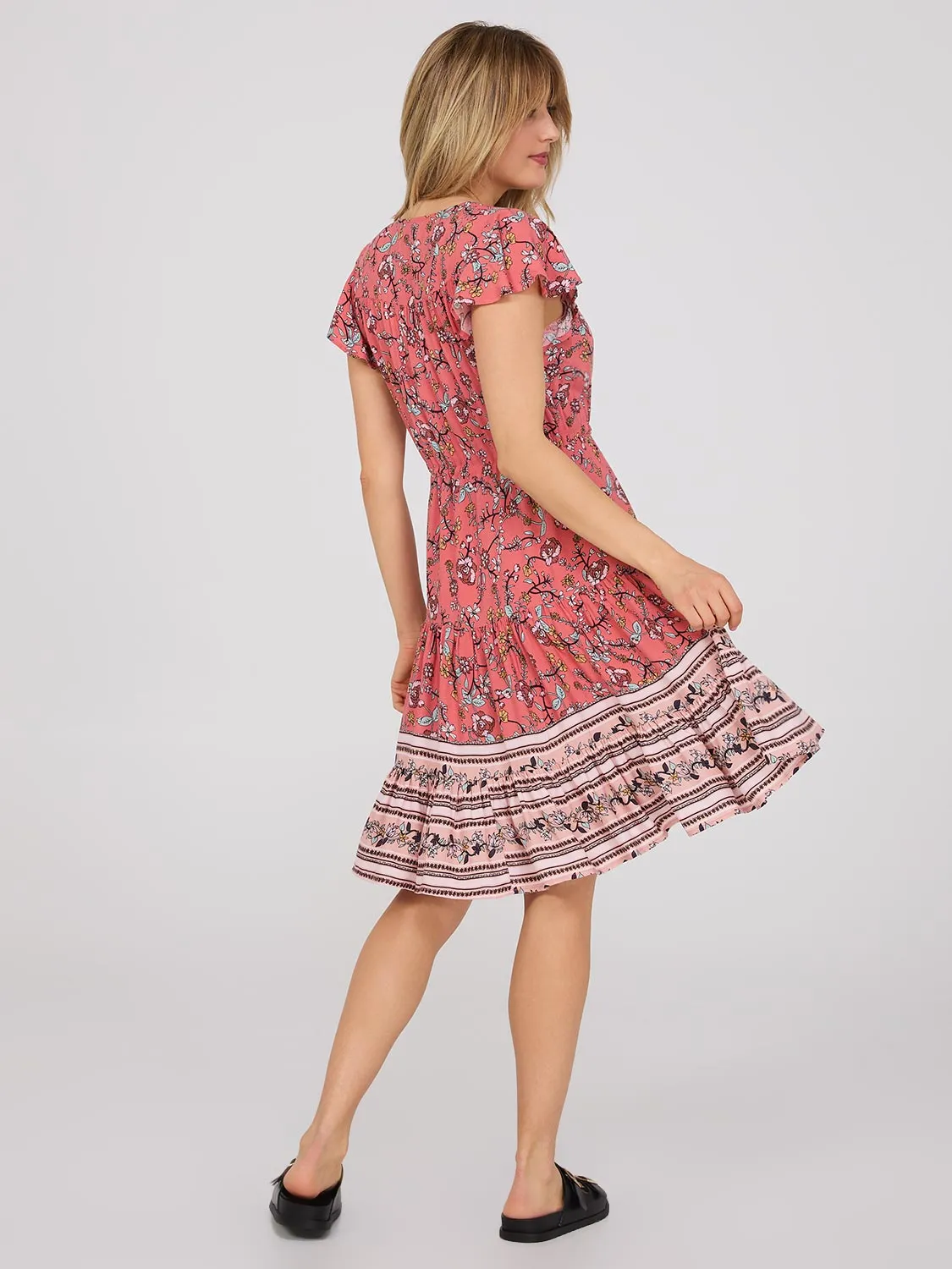 V-Neck Border Print Mini Dress sold by Suzy Shier product image thumbnail 3
