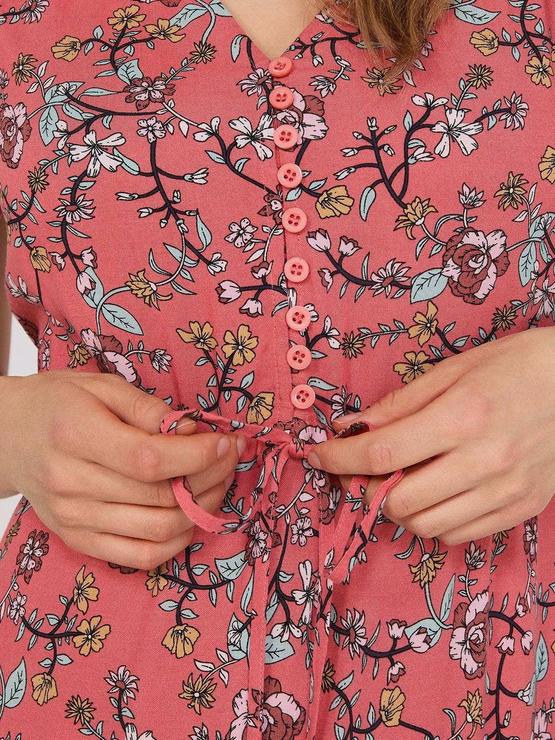 V-Neck Border Print Mini Dress sold by Suzy Shier product image thumbnail 4