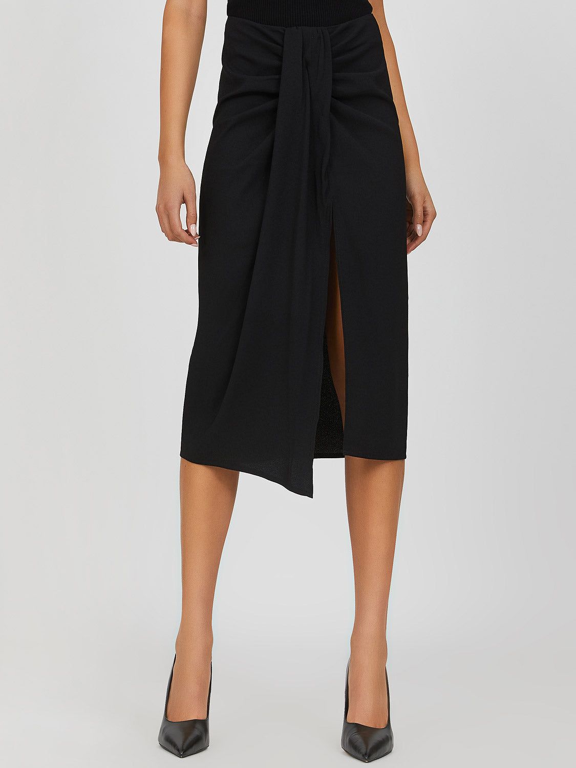 Front Knot Midi Skirt sold by Suzy Shier product image thumbnail 3