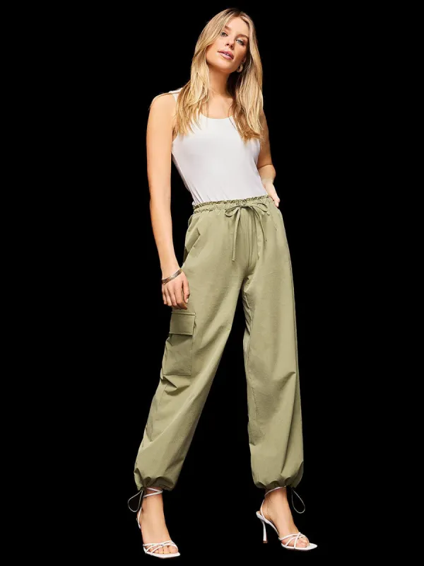 Parachute Pants With Cargo Pockets sold by Suzy Shier