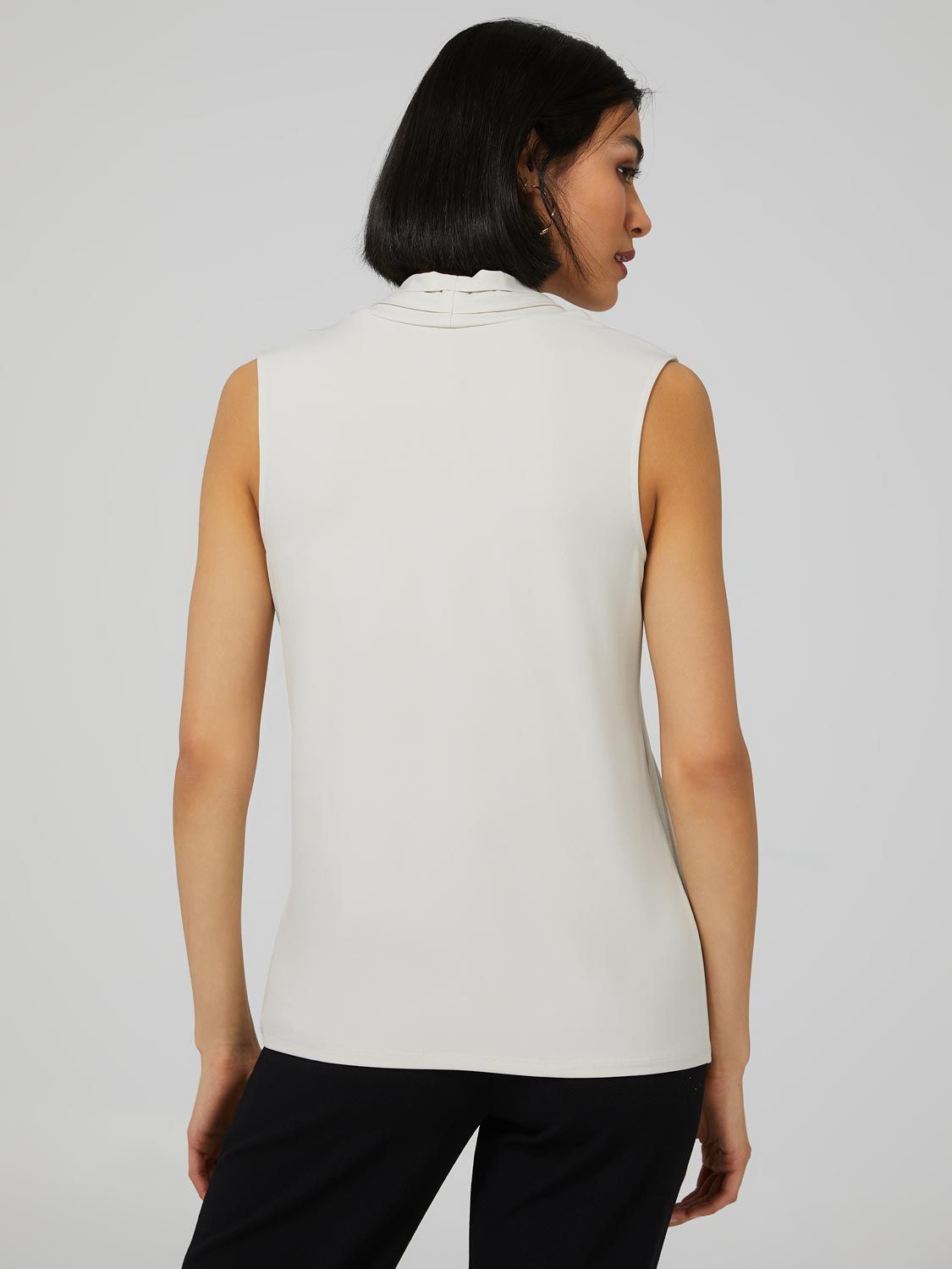 Sleeveless Top With Pleated Shawl Collar sold by Suzy Shier product image thumbnail 5