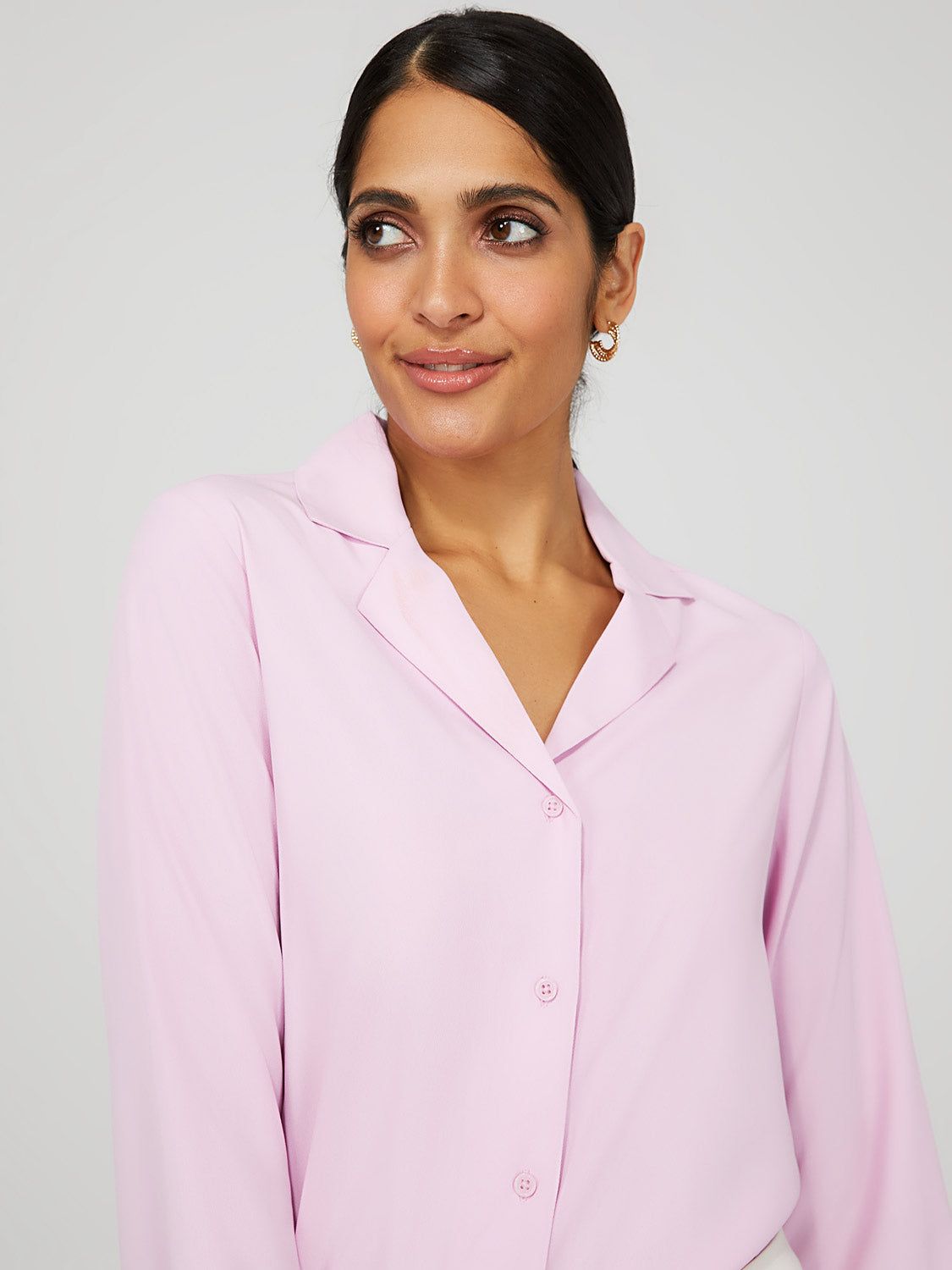 Crepe Chiffon Button-Down Blouse sold by Suzy Shier product image thumbnail 7