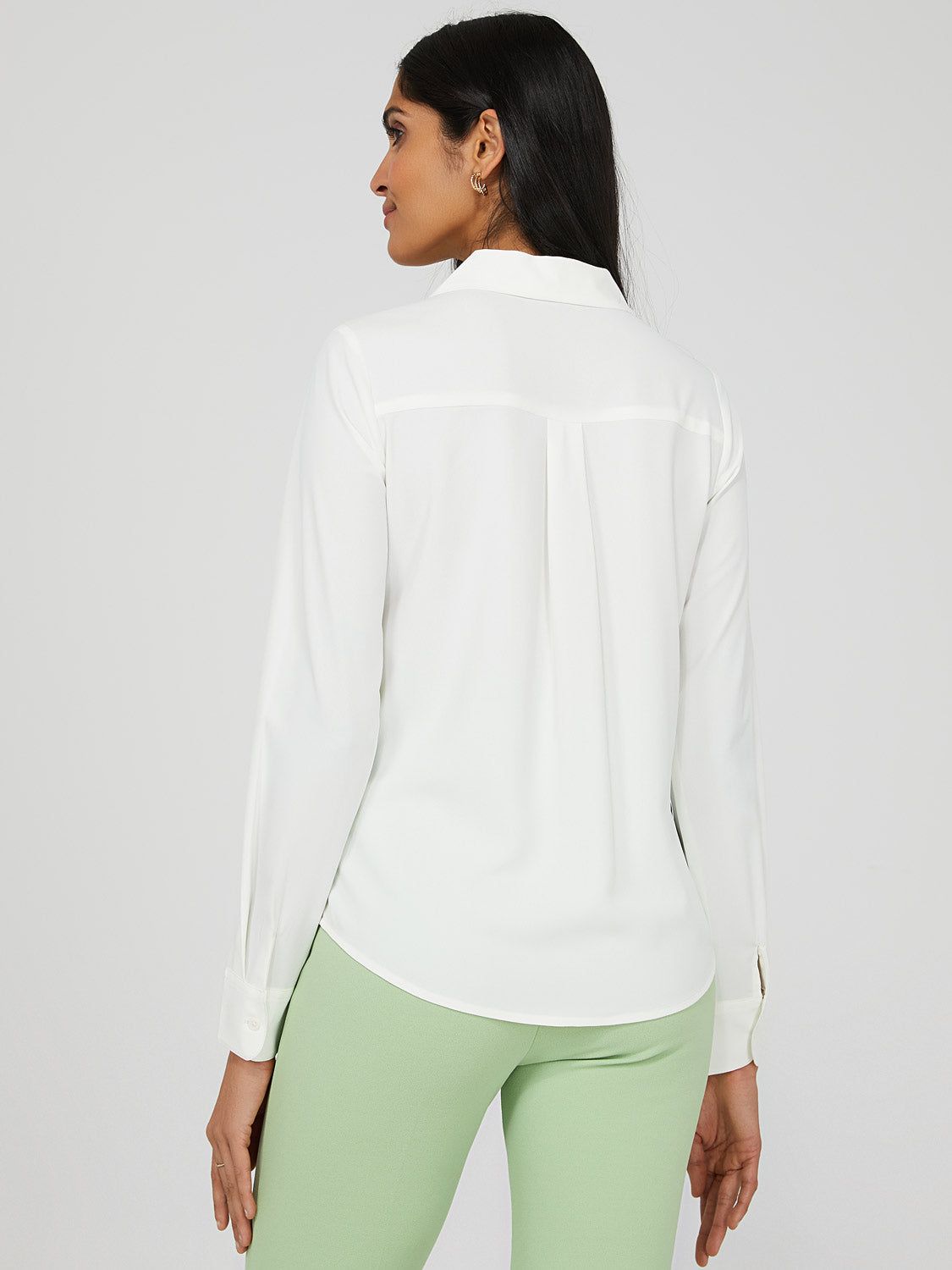 Crepe Chiffon Button-Down Blouse sold by Suzy Shier product image thumbnail 6