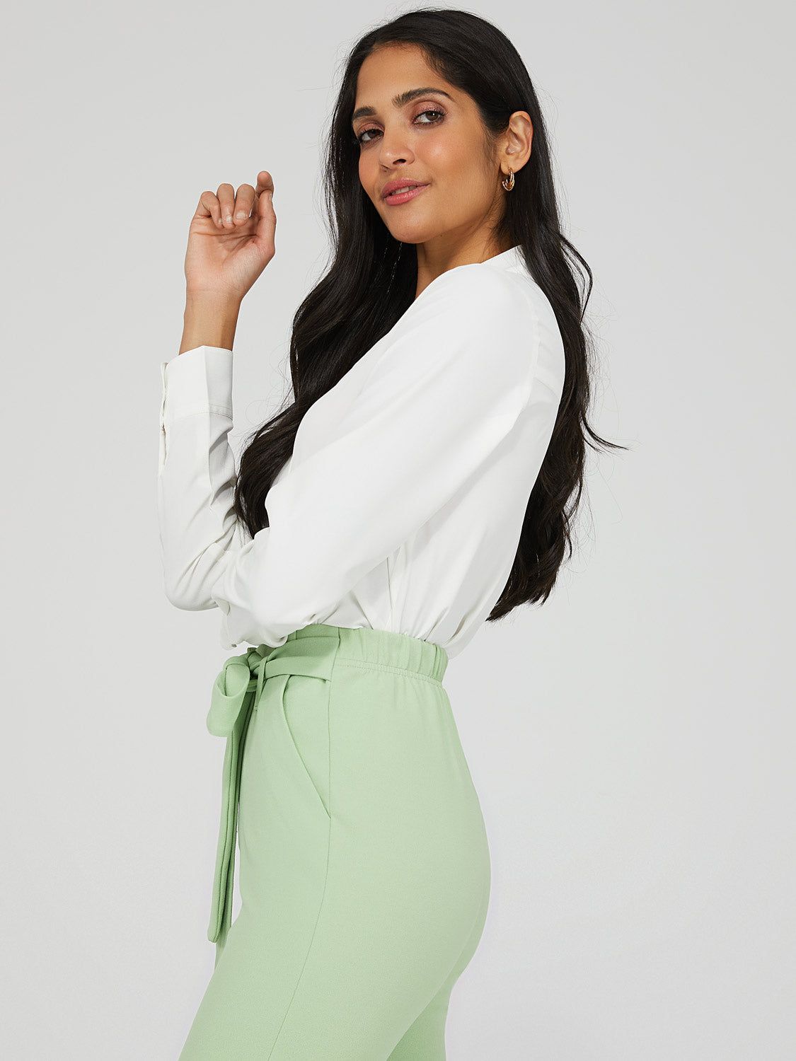 Crepe Chiffon Button-Down Blouse sold by Suzy Shier product image thumbnail 5