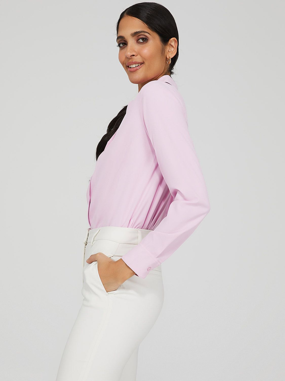 Crepe Chiffon Button-Down Blouse sold by Suzy Shier product image thumbnail 8