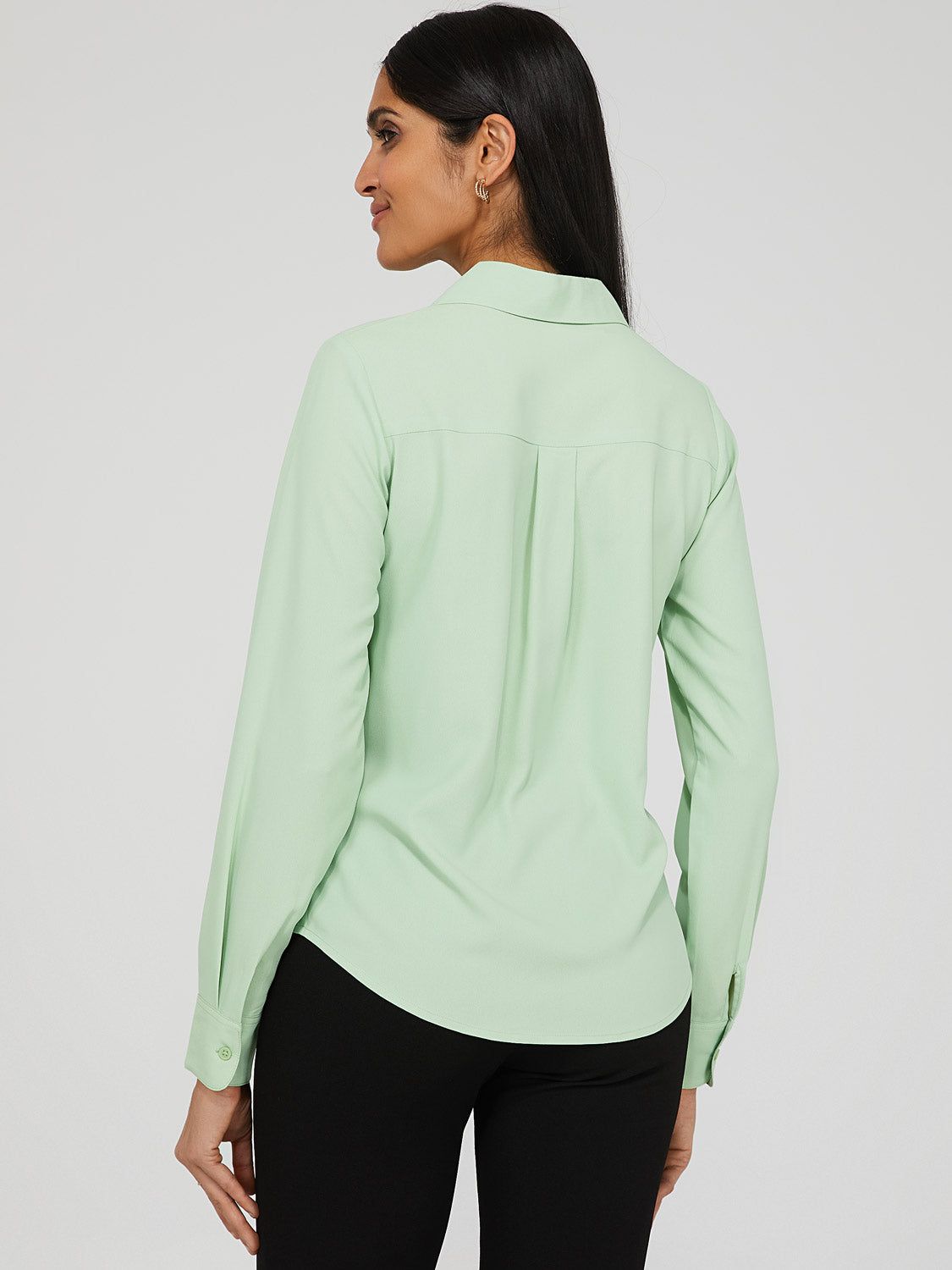 Crepe Chiffon Button-Down Blouse sold by Suzy Shier product image thumbnail 12