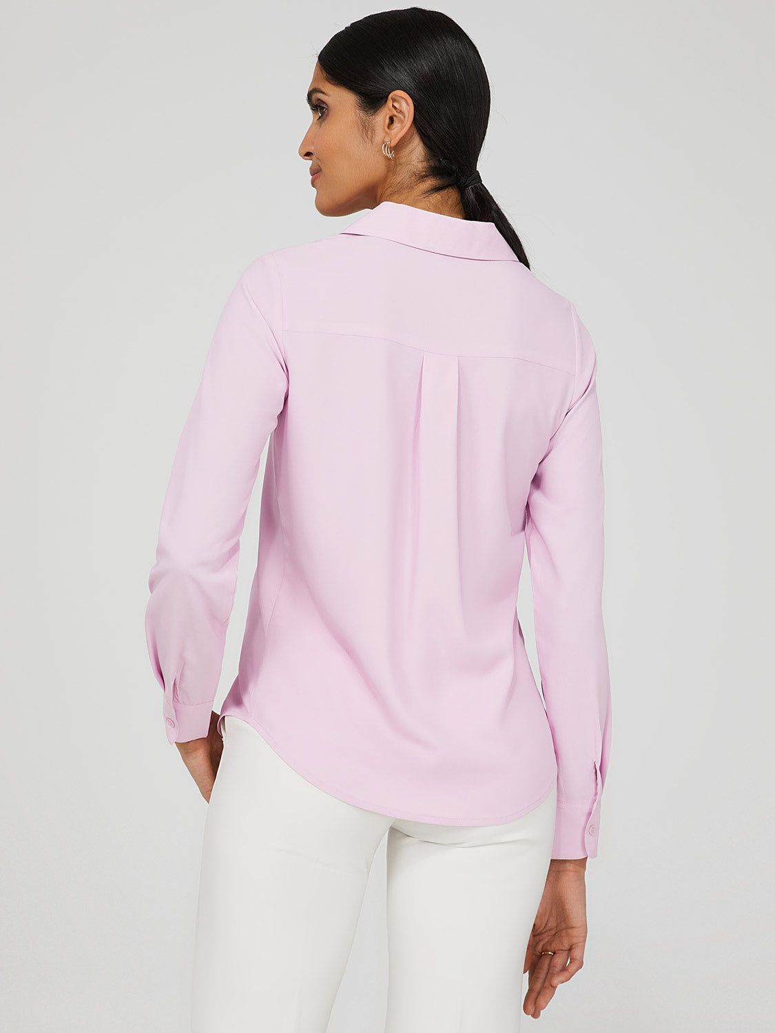 Crepe Chiffon Button-Down Blouse sold by Suzy Shier product image thumbnail 9