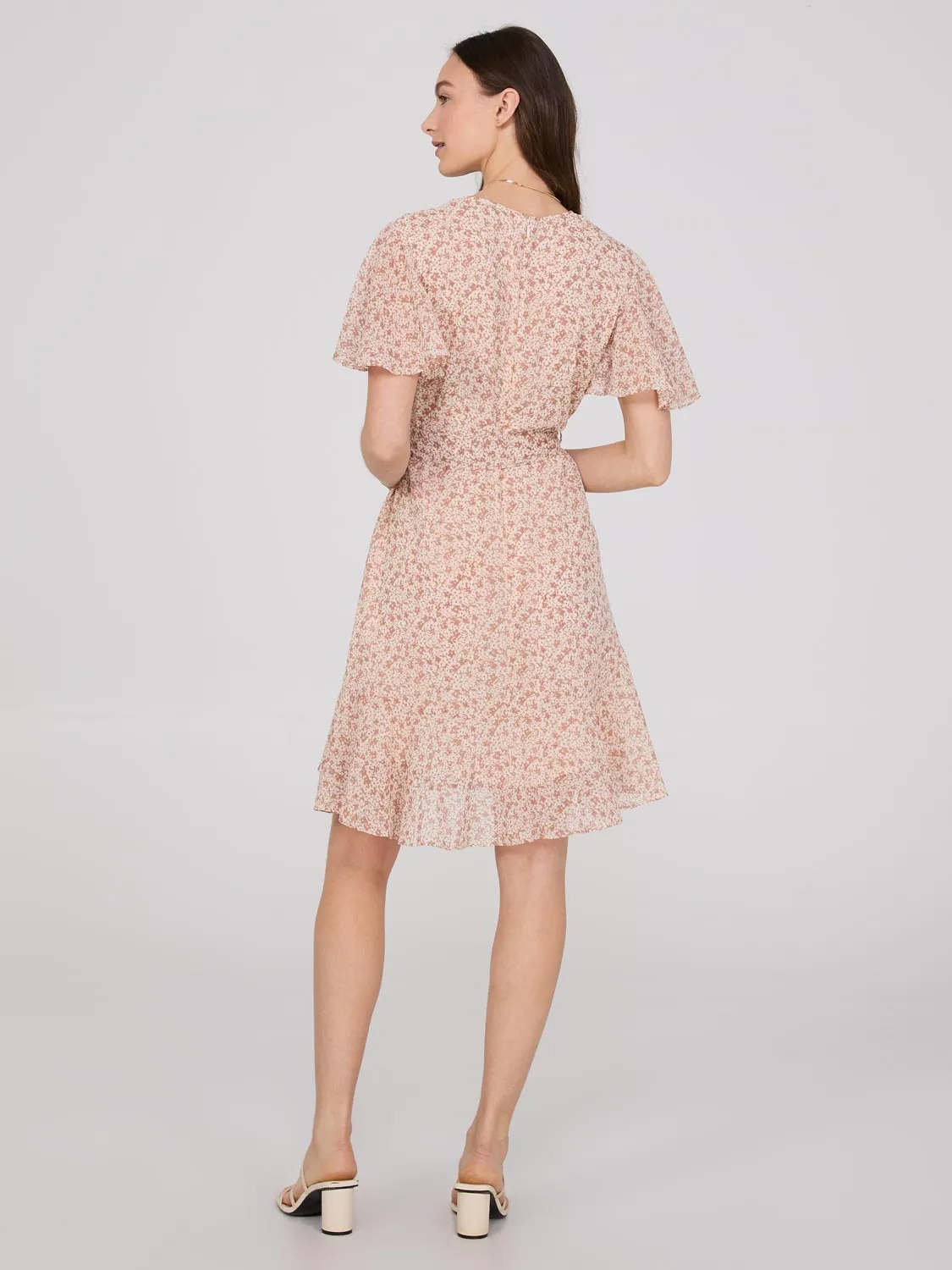 Metallic Printed High-Low Mini Dress sold by Suzy Shier product image thumbnail 4