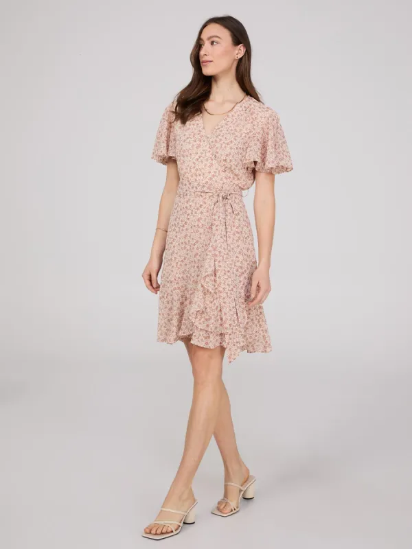 Metallic Printed High-Low Mini Dress sold by Suzy Shier