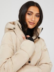 Mid-Length Belted Quilted Puffer sold by Suzy Shier