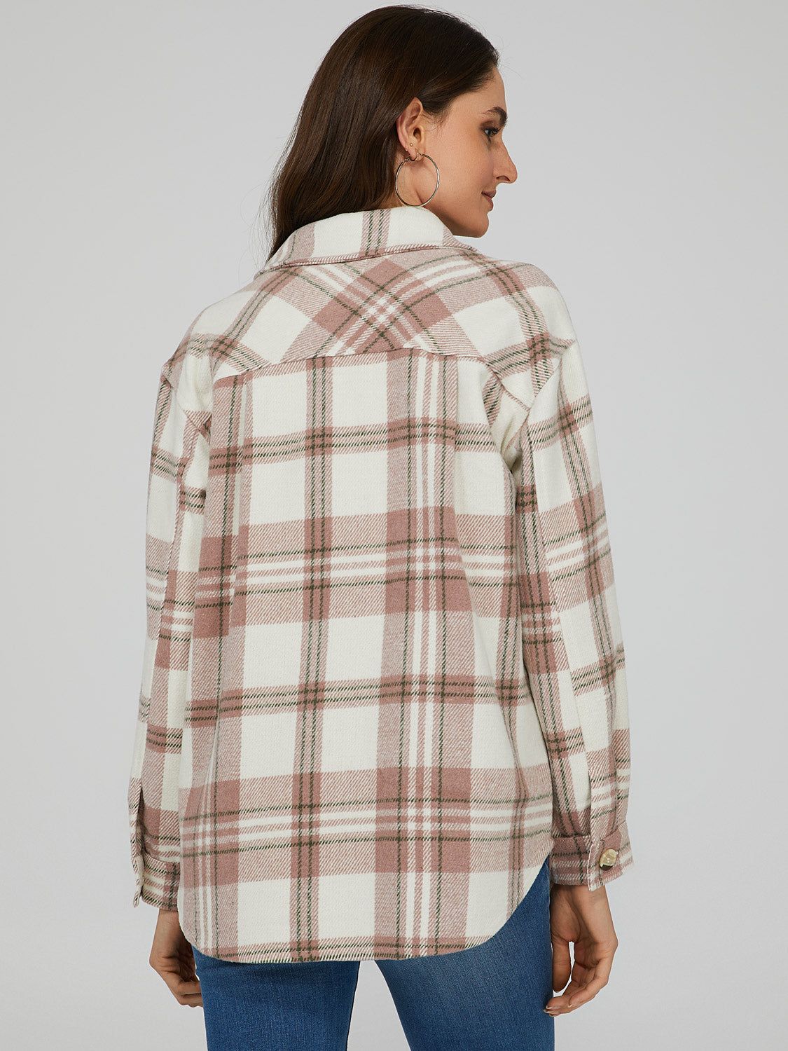 Plaid Button-Down Shacket sold by Suzy Shier product image thumbnail 4
