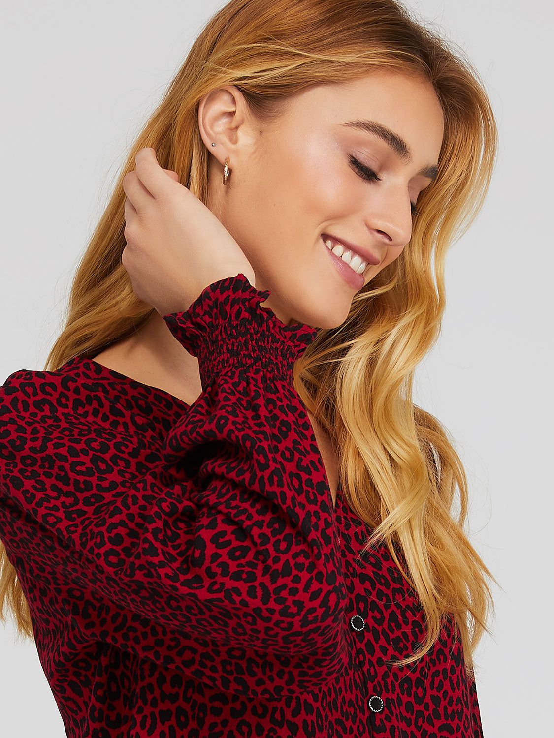 Leopard Print V-Neck Blouse sold by Suzy Shier product image thumbnail 2