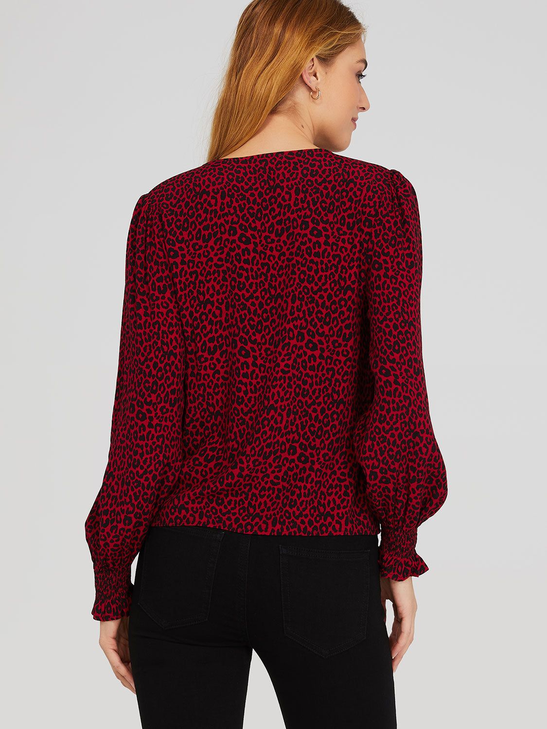 Leopard Print V-Neck Blouse sold by Suzy Shier product image thumbnail 4