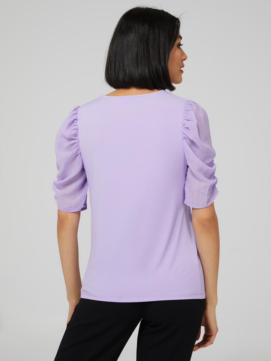Scoop Neck Top With Shirred Sleeves sold by Suzy Shier product image thumbnail 2