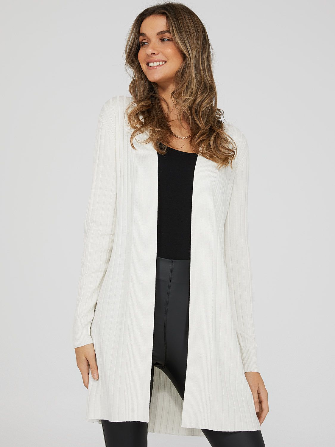 Ribbed Open Front Cardigan sold by Suzy Shier product image thumbnail 14