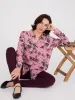 Floral Print Chiffon Button-Front Blouse sold by Suzy Shier
