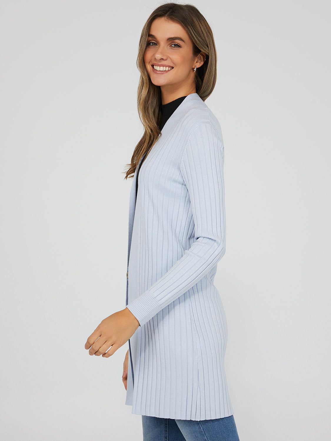Ribbed Open Front Cardigan sold by Suzy Shier product image thumbnail 9