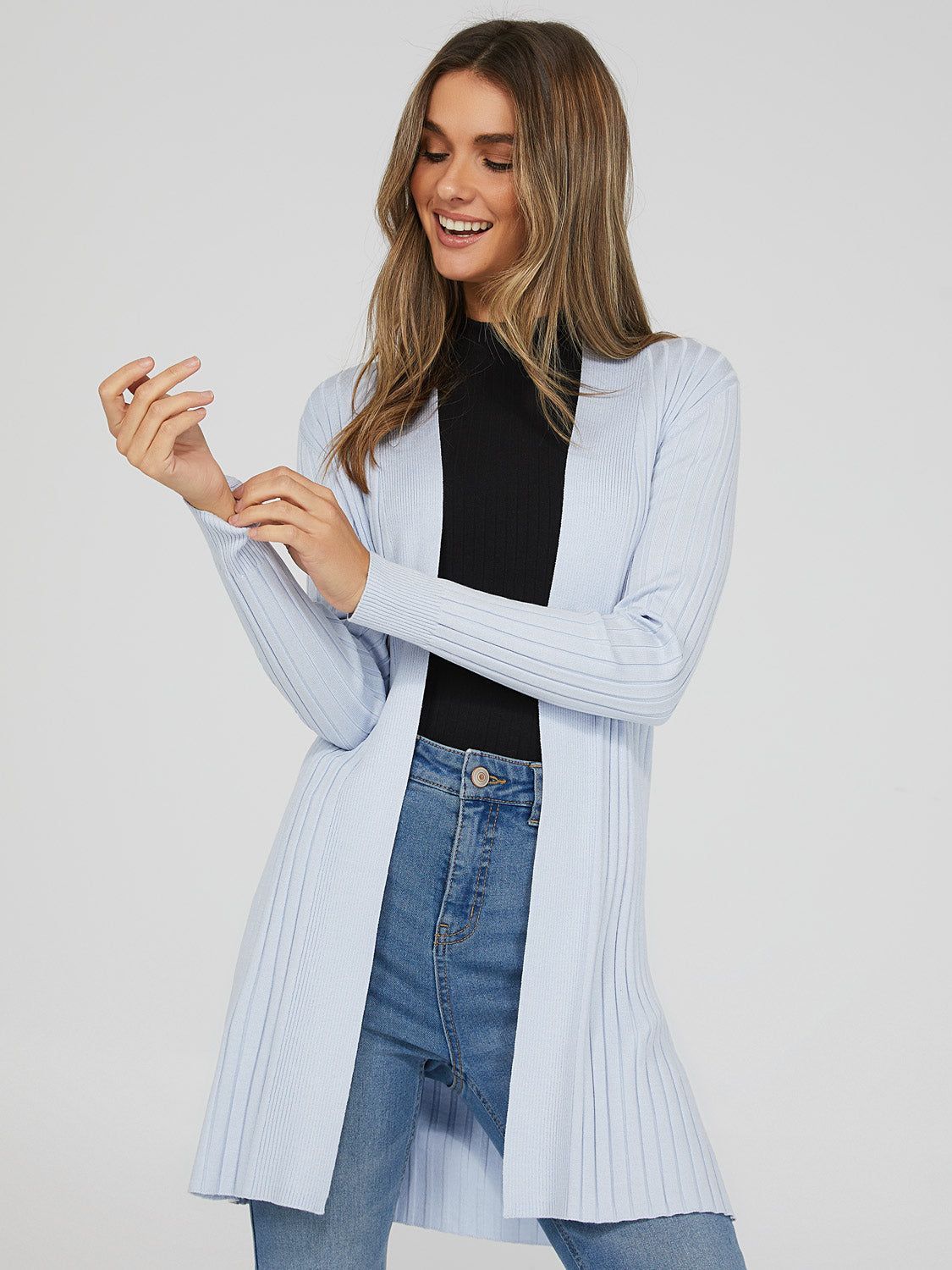 Ribbed Open Front Cardigan sold by Suzy Shier product image thumbnail 7