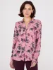 Floral Print Chiffon Button-Front Blouse sold by Suzy Shier