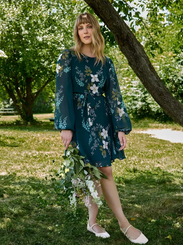 Floral Print Chiffon Fit & Flare Mini Dress sold by Suzy Shier