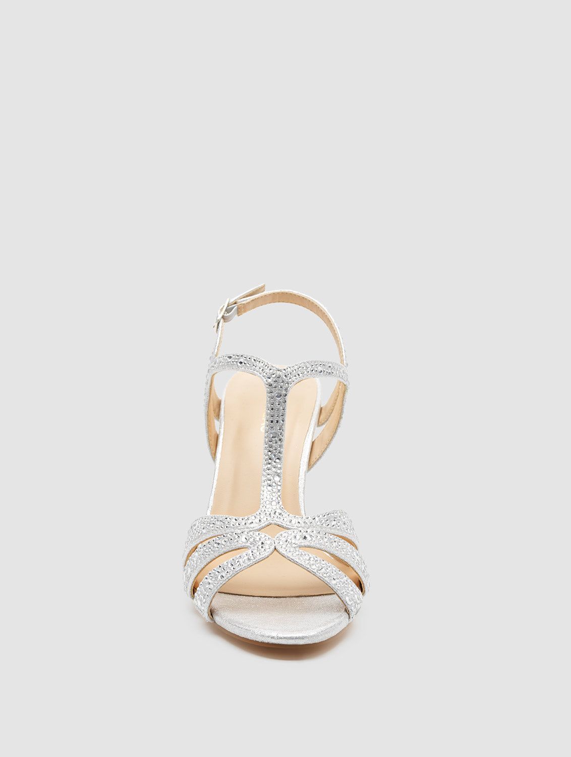 Almond Toe Jewelled T-Strap Heel Sandal sold by Suzy Shier product image thumbnail 3