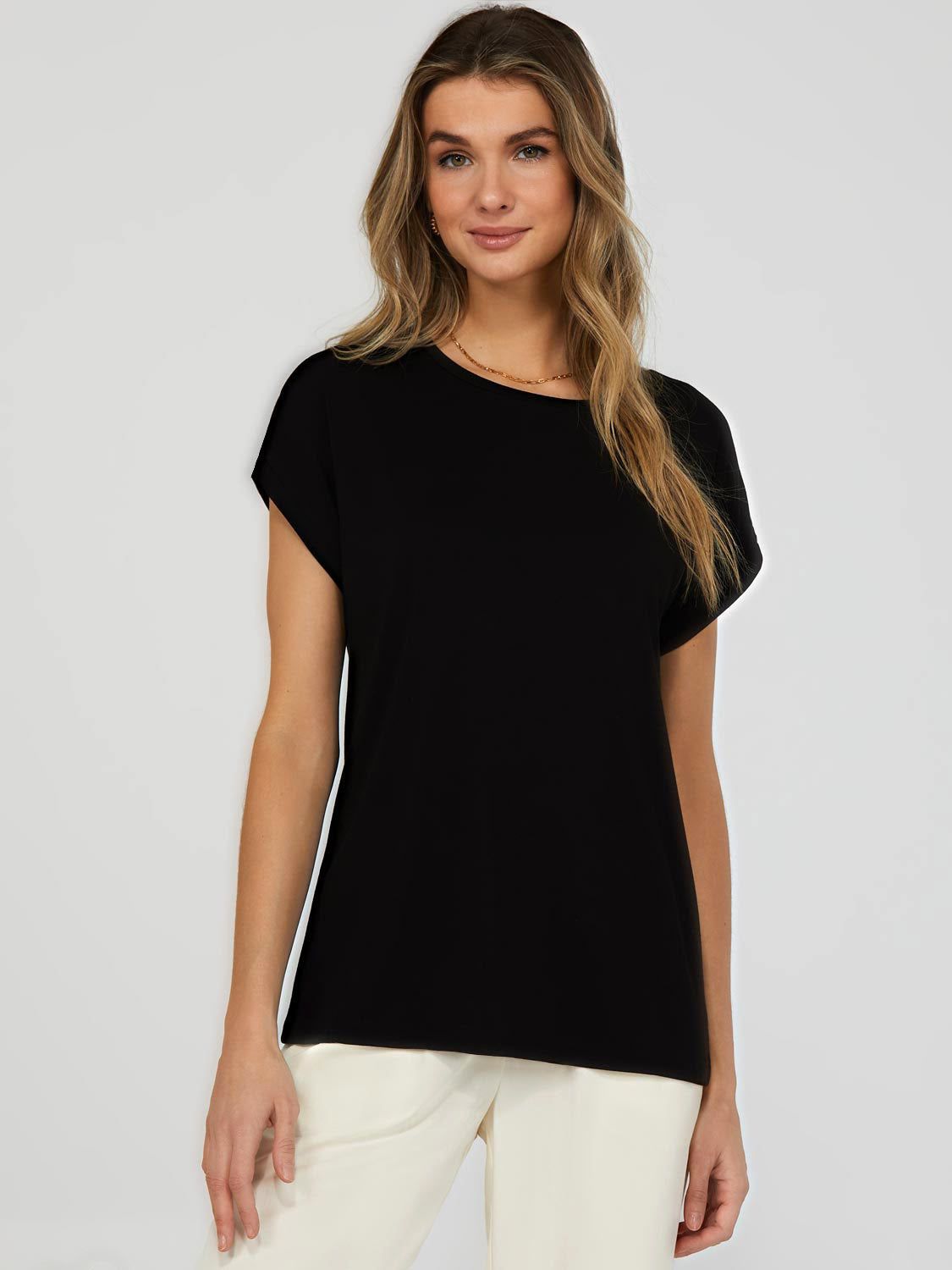Cuffed Dolman Sleeve T-Shirt sold by Suzy Shier