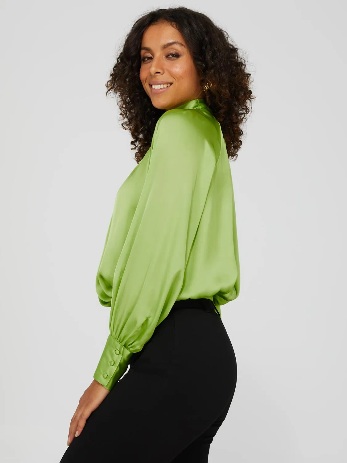 Satin High Neck Blouse sold by Suzy Shier product image thumbnail 5