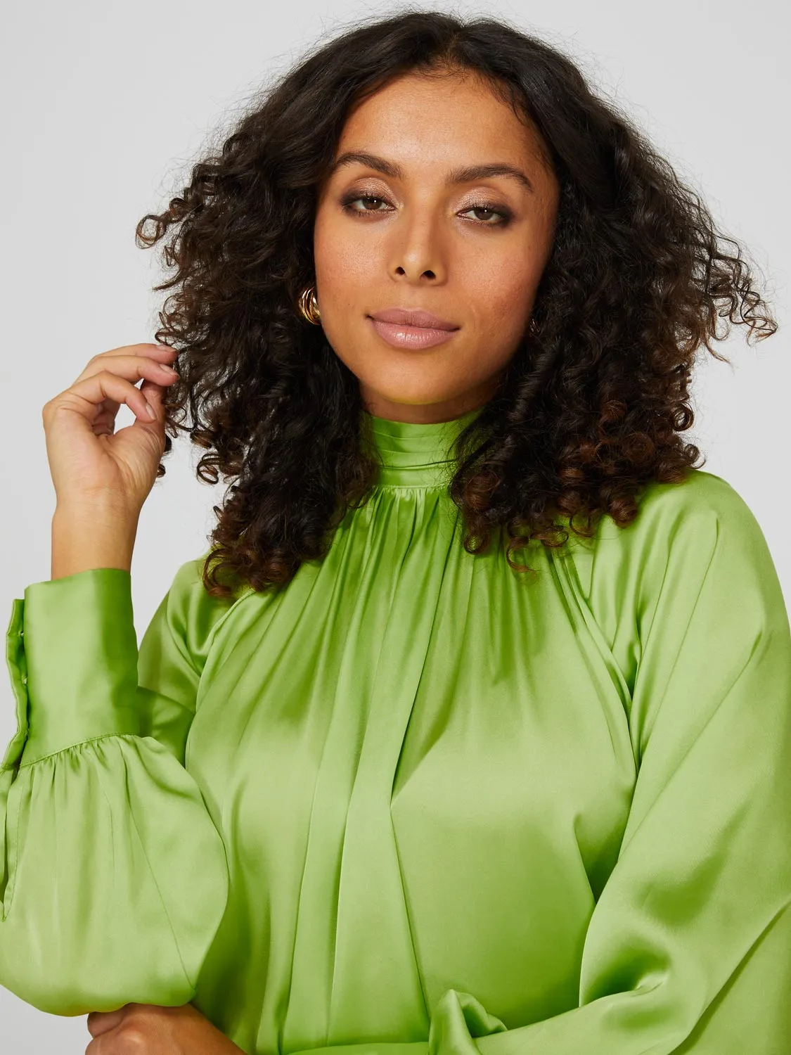 Satin High Neck Blouse sold by Suzy Shier product image thumbnail 2