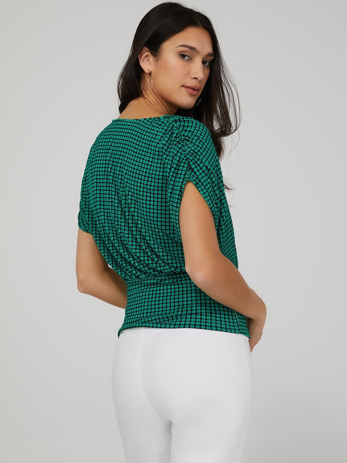 Dolman Sleeve Pleated V-Neck Top sold by Suzy Shier product image thumbnail 4